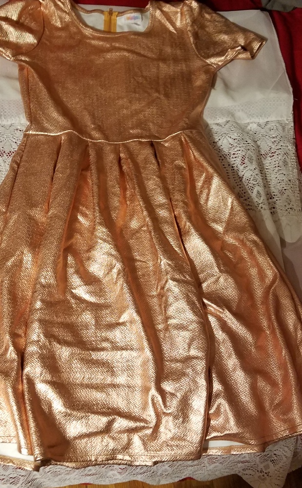 Rose gold party dress with pockets